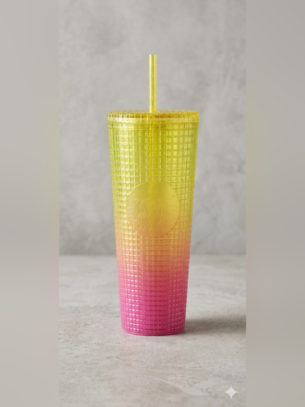 Starbucks Vibrant Yellow and Pink Tumbler